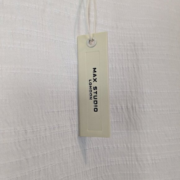 Max Studio Top Size 3X White Cinched Sleeve Jersey Dropped-Shoulder Blouse NWT - Picture 9 of 14